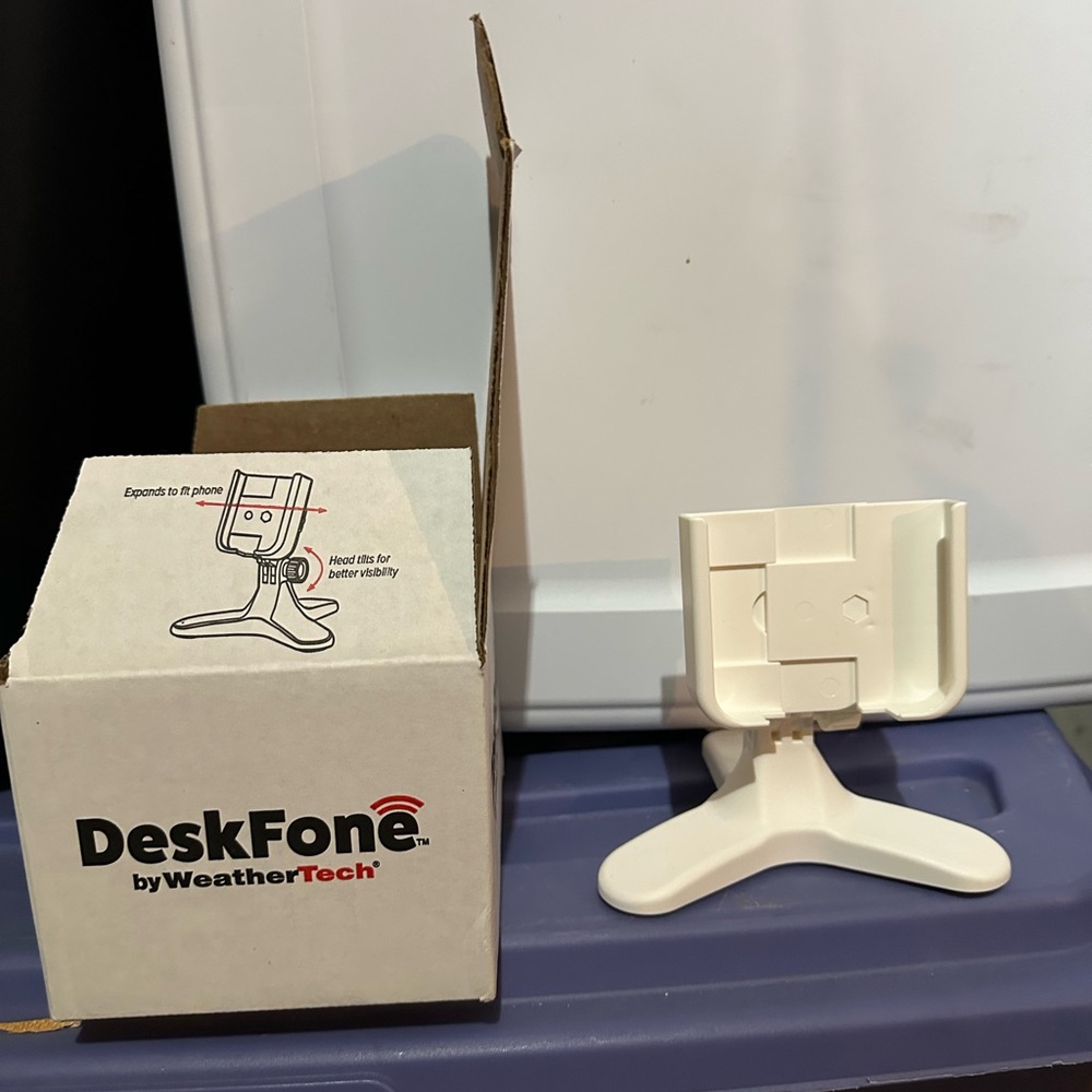White Minimalist Phone Stand with Adjustable Mount